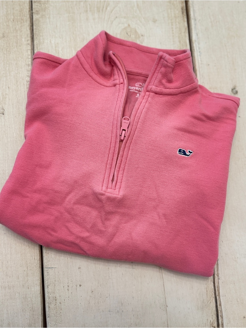 Vineyard Vines Coral Quarter-Zip Pullover